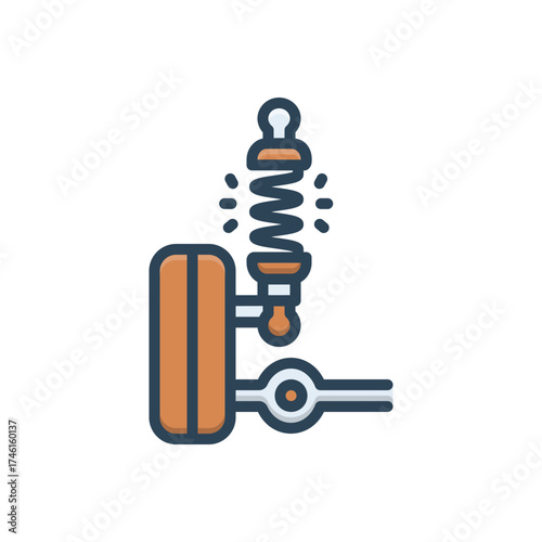 Color illustration icon for shock
