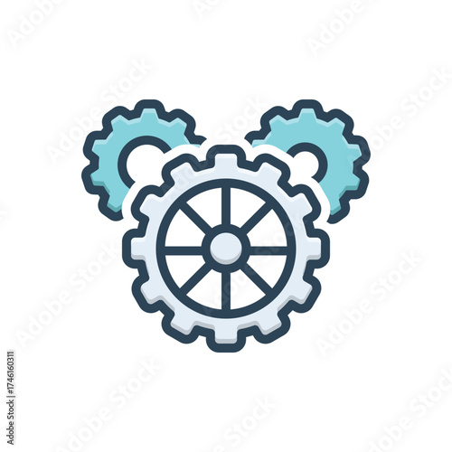 Color illustration icon for spare gear