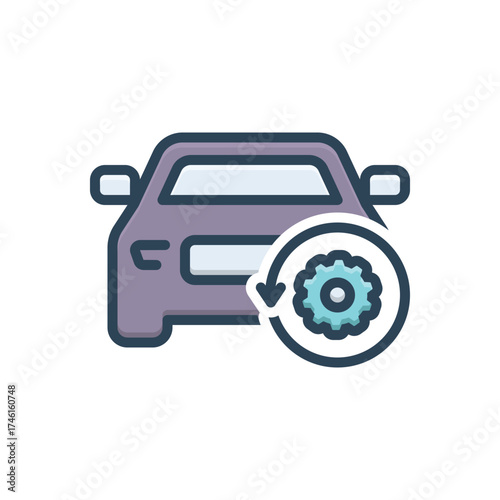 Color illustration icon for auto spare