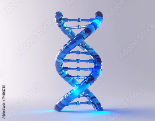 Blue DNA strand symbolizing genetic health research