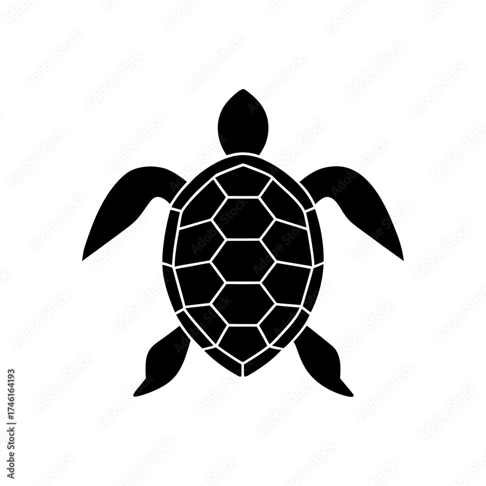 Obraz premium Silhouette turtle vector on transparent background