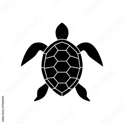 Silhouette turtle vector on transparent background