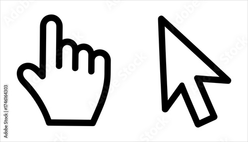Cursor Icon Vector, Pointer Click Illustration, Hand Mouse Symbol.