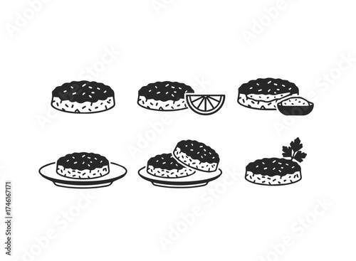 Collection of burger icons