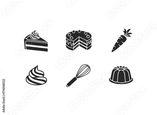 Collection of baking and dessert icons