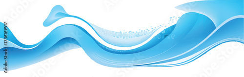 Abstract flowing blue water wave vector illustration for clean concept design background