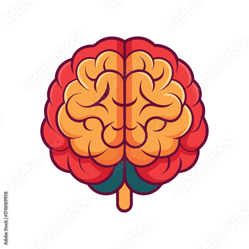 Brain Icon Clipart Abstract Human Mind Vector Symbol