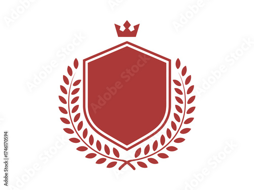 Elegant Crest with Crown and Laurel Wreath A Symbol of Royalty and Prestige