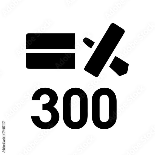 Vector art of a bold and clear icon representing a 300 markup, ideal for illustrating pricing strategies and profit margins in business contexts