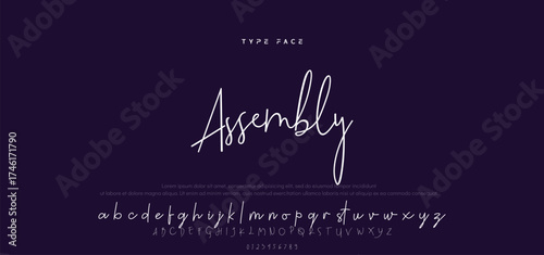 Elegant Script Font Alphabet Typography. Signature Font Calligraphy Logotype Script Brush Font Type Font lettering handwritten