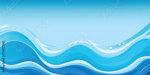 Abstract blue wave background with flowing liquid texture and curve design illustration