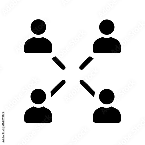 Vector art of teamwork icon this vector graphic depicts a group of people connected, symbolizing collaboration, communication, and networking