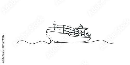 Cargo ship carrying containers at sea