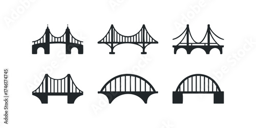 Collection of Stylized Bridge Silhouettes