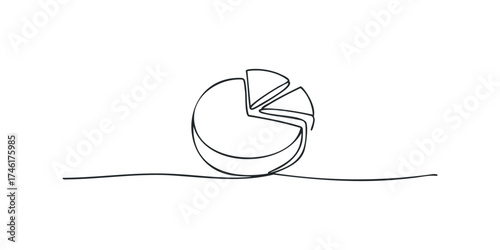 Pie chart line drawing graphic