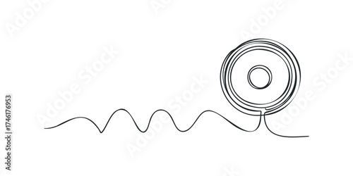 Simple graphic of a coiled line and circle