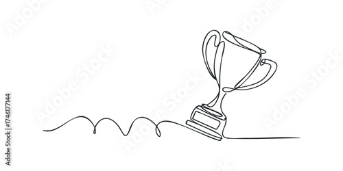 Single Line Drawing of a Trophy