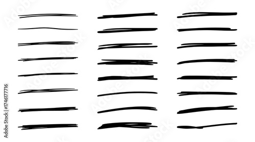 set of underlines. hand drawn of highlight lines