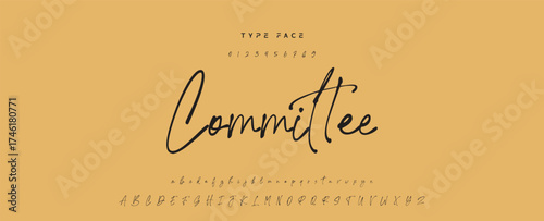 Handwritten Font Calligraphy Logotype Script Font Type Font lettering handwritten, Illustration vector, for design