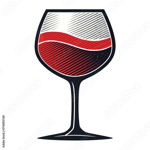 Red Wine Glass Vector Illustration