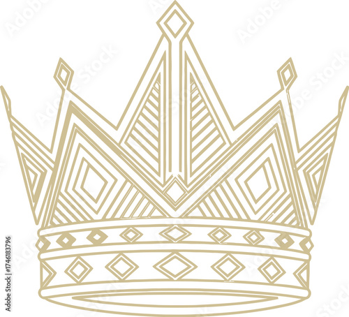 Elegant golden crown illustration, perfect for royalty or design element