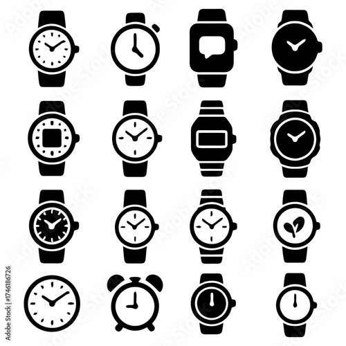 Time's Symphony: A collection of elegant timepieces, from classic watches to modern smartwatches, showcases the timeless allure of precision and design.