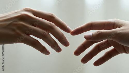Wallpaper Mural Two hands reaching towards each other Torontodigital.ca