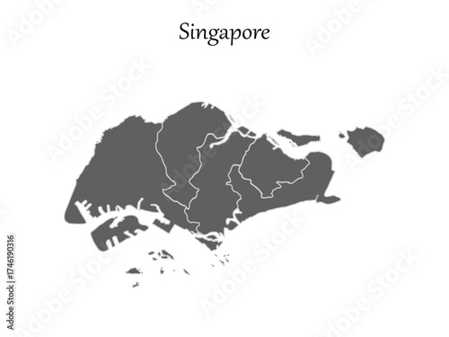 Singapore map vector isolated on white background