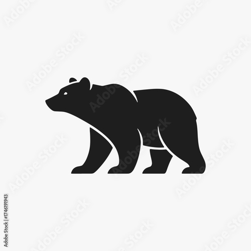 The flat design concept for the Bear Wild King logo focuses on simplicity, elegance, and ease of recognition. vector Sign for, Logos, mascot, Labels, and Icons.