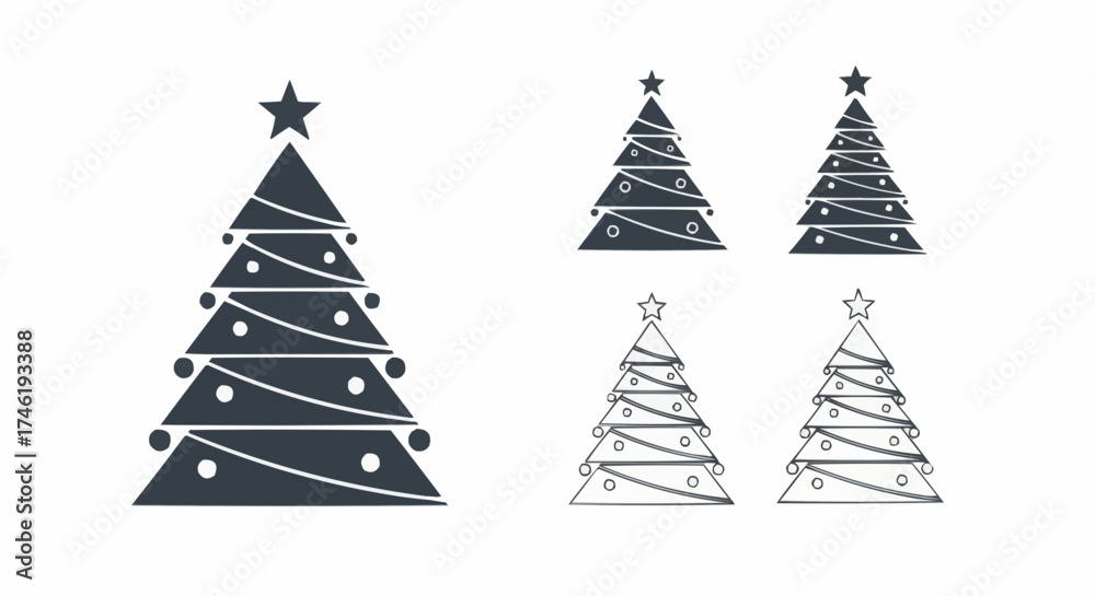 Obraz premium A Joyful Christmas Journey Santa Claus and His Reindeer Soaring Through the Night Sky in a Whimsical Silhouette Illustration for Festive Celebrations
