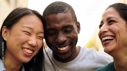 Diverse Friends Smiling Together A Celebration of Happiness