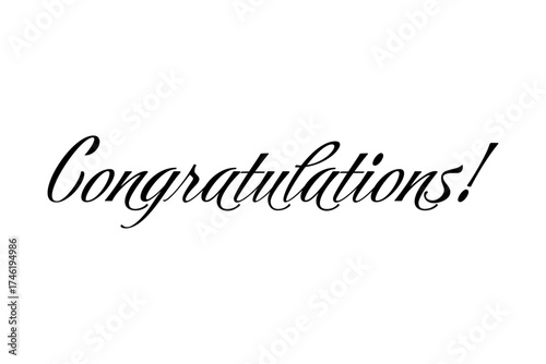 Congratulations! - 筆記体で書いた、Congratulations!（おめでとうございます！）の文字の、おしゃれなロゴマーク
