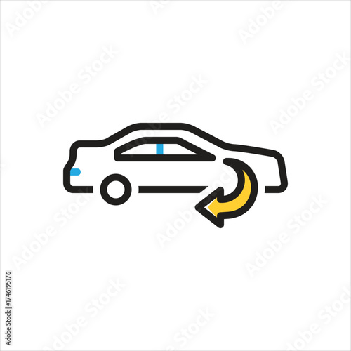 Multi color icon for return