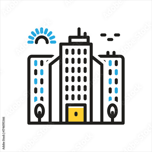 Multi color icon for town