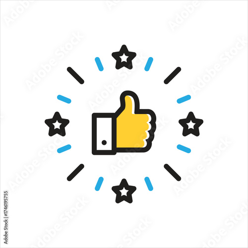 Multi color icon for excellent
