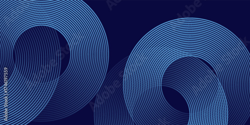 Abstract blue glowing geometric lines modern shiny blue circle lines pattern.