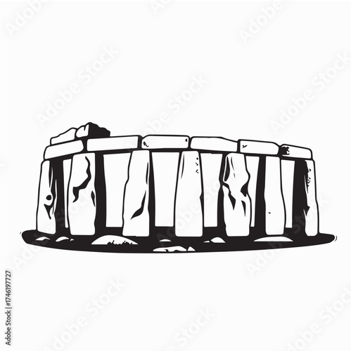 Stonehenge Monument Vector Illustration on white background