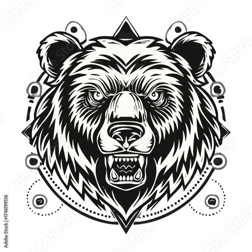 head of a panda black