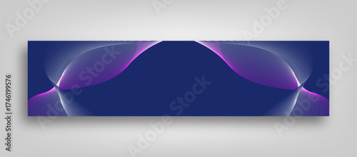 Futuristic Gradient Wavy Line Background for Linkedin Banner Design Template