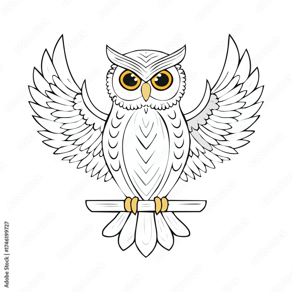 Obraz premium owl batik on a white background