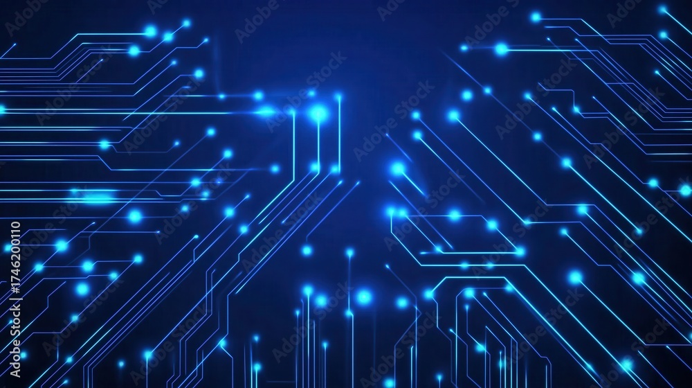 Obraz premium Abstract circuit board design with glowing lights
