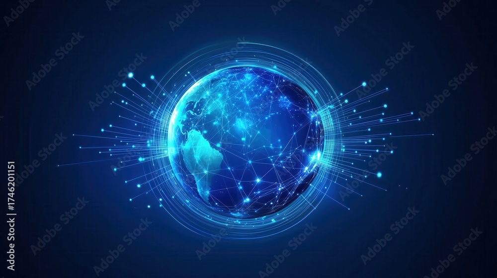 Obraz premium Global Network and Data Connection
