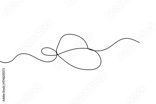 One line cowboy hat drawing minimal outline art isolated vector illustration
