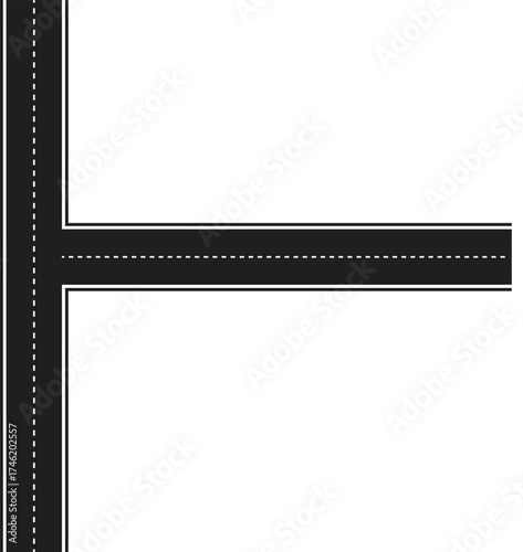 Directional T-intersection road graphic element