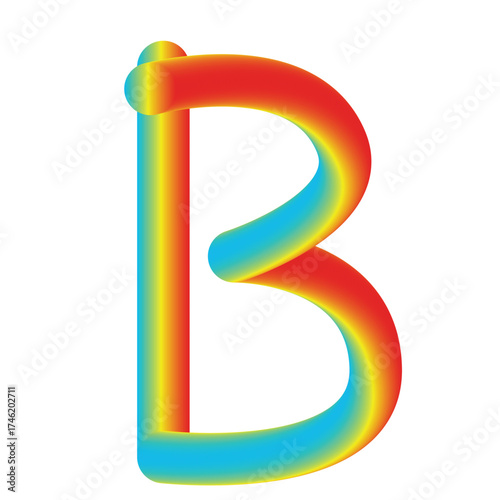 Colorful gradient letter b