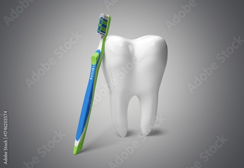 3D illustrating dental big tooth, oral health.