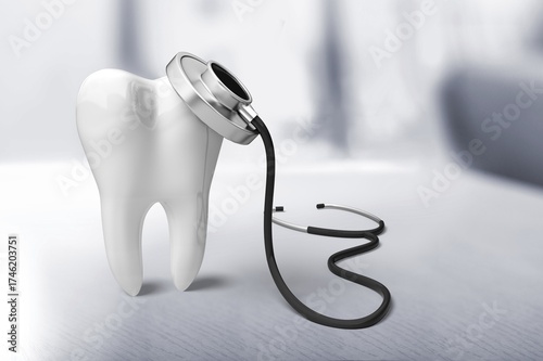 3D illustrating dental big tooth, oral health.