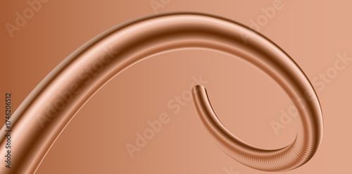 Abstract copper pipe curves elegantly against a gradient background, creating a modern design