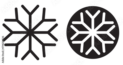 Snowflake icon set snowflake, swirl, pattern, glow. Vector illustration. snowflake glyph flat vector icon