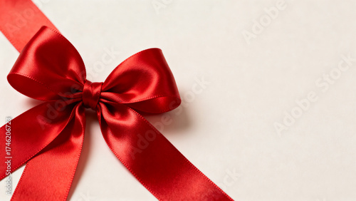 RedSilkBowOnLightBackground